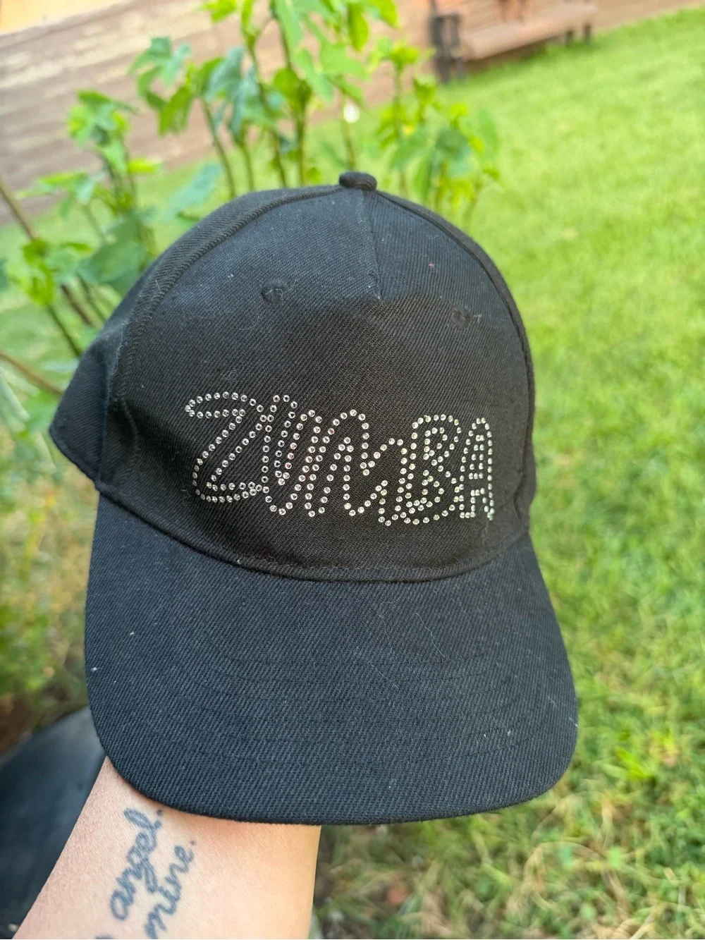Zumba Fitness Black Crystal Logo Baseball Cap with crystal embellishments!